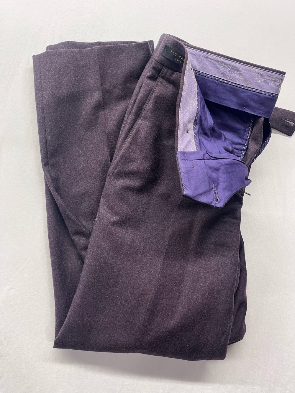 Ted Baker London Men’s 32x28 Burgundy Dress Trousers Tailored